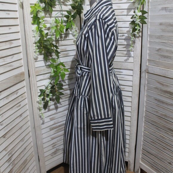 Free Assembly Belted Cotton Maxi Shirtdress With Long Sleeves - Picture 8 of 13